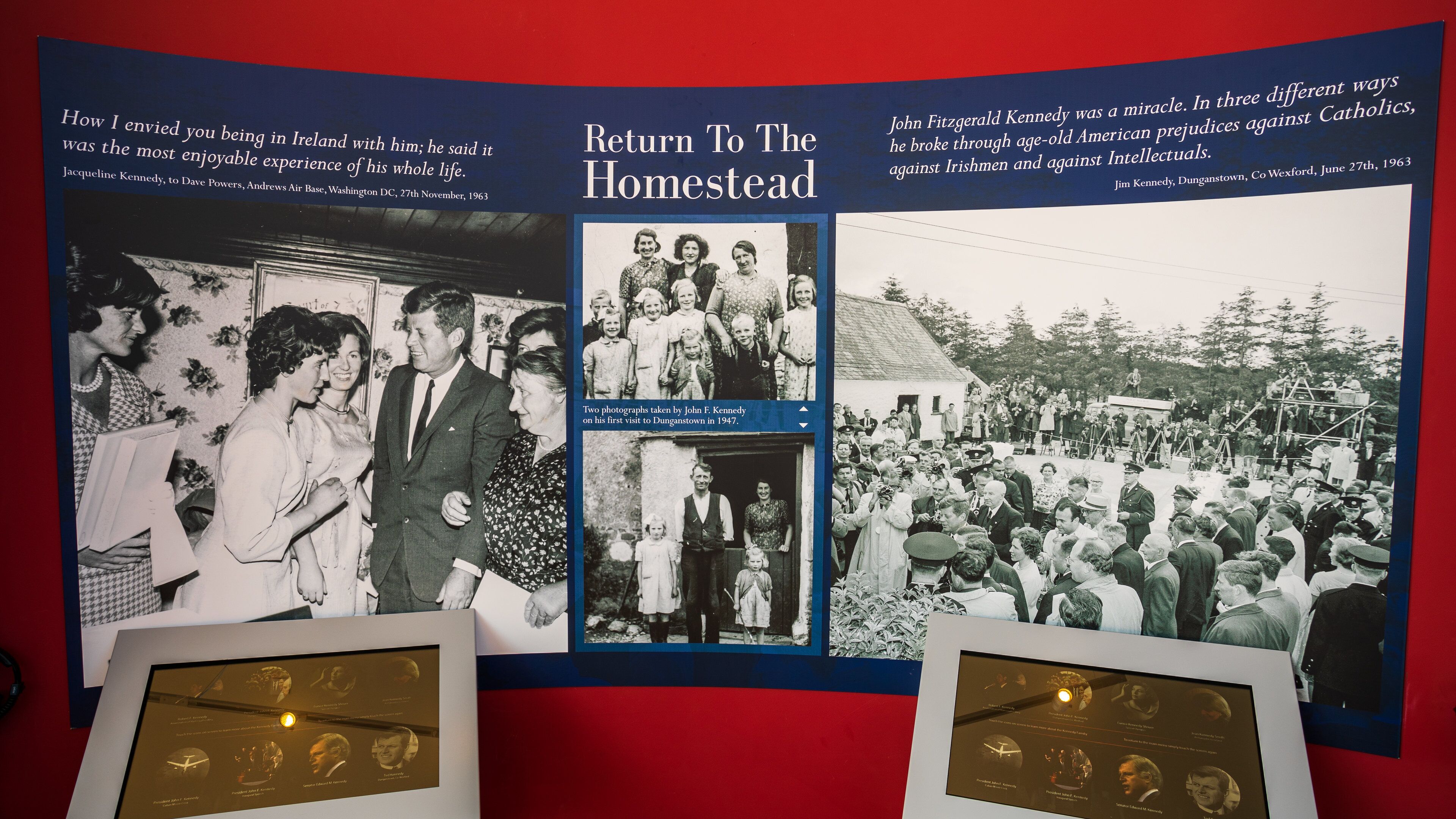 Kennedy Homestead showing interior views and signage