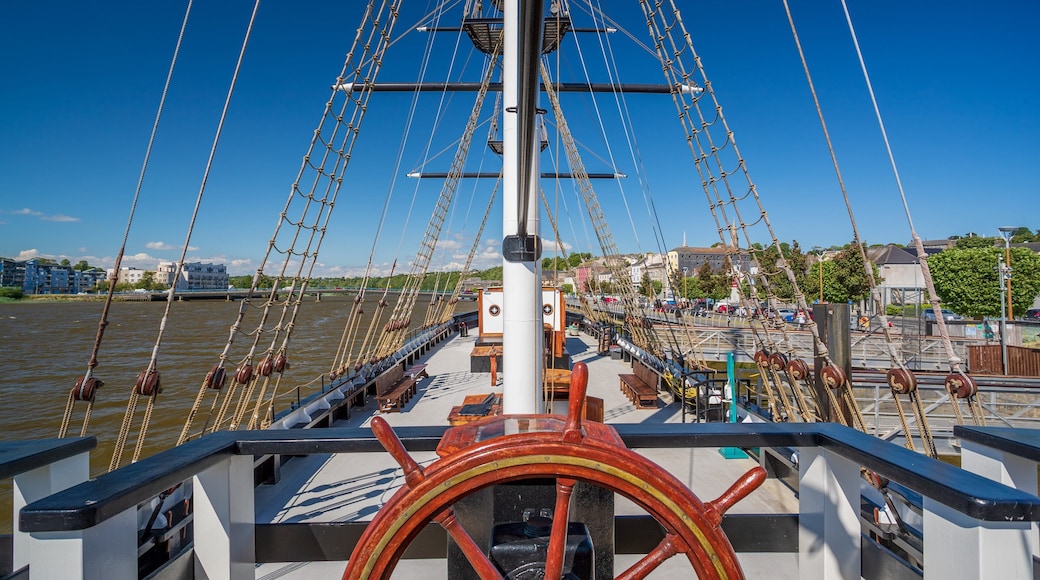 Dunbrody Emigrant Ship which includes a bay or harbor and boating