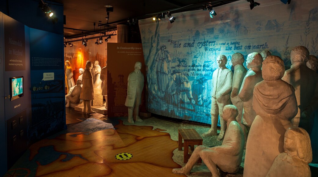 National 1798 Centre which includes a statue or sculpture and interior views