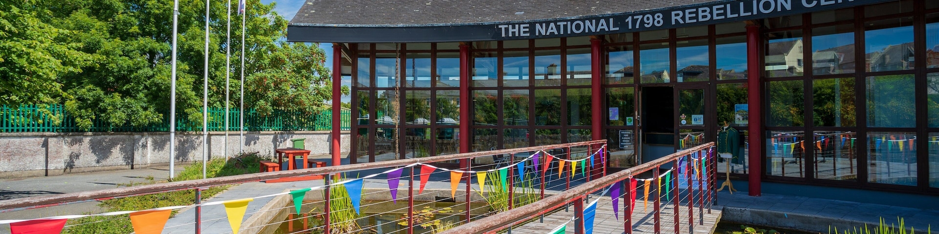 National 1798 Centre which includes signage and a pond