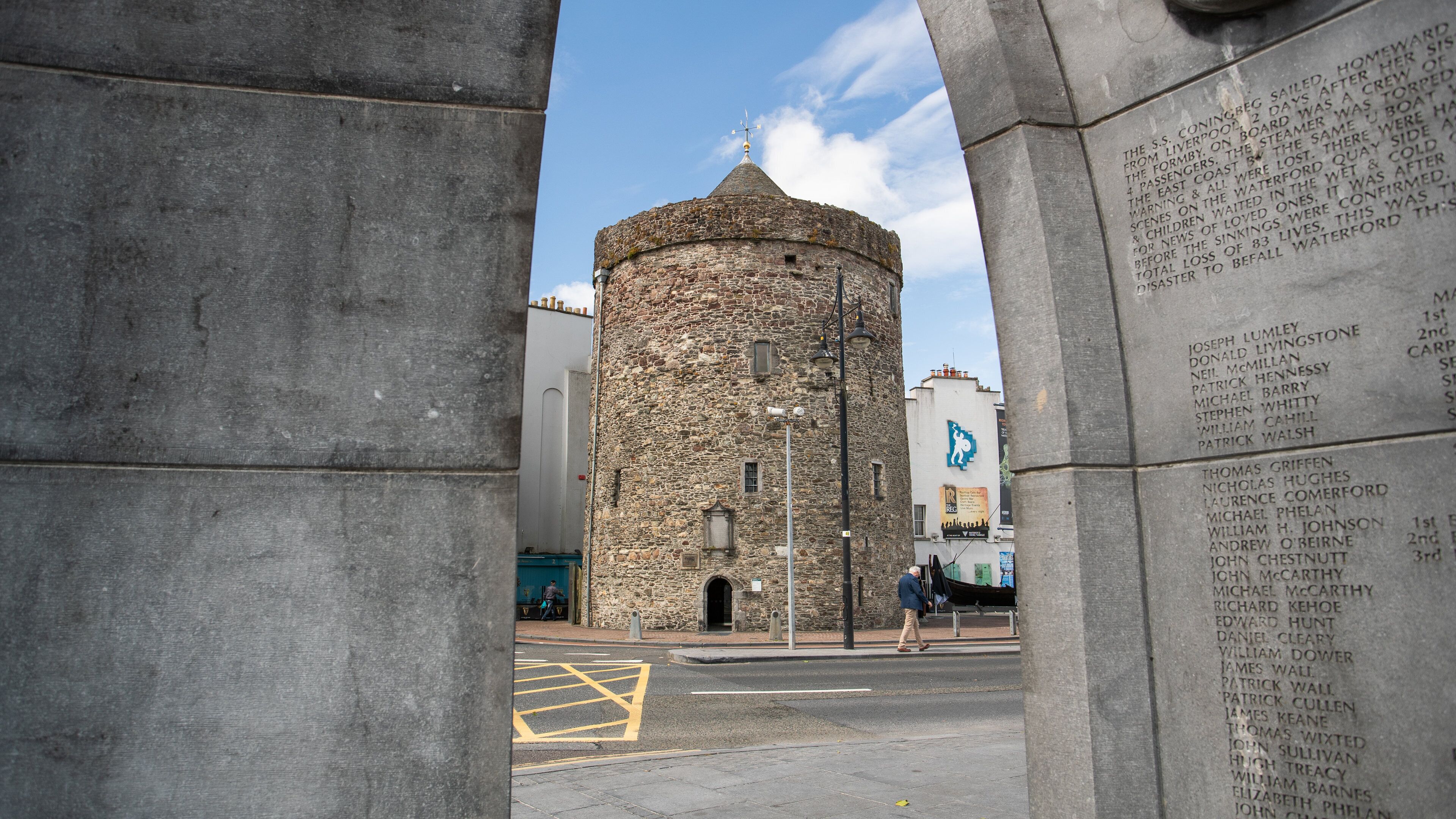 Reginald\'s Tower which includes heritage elements