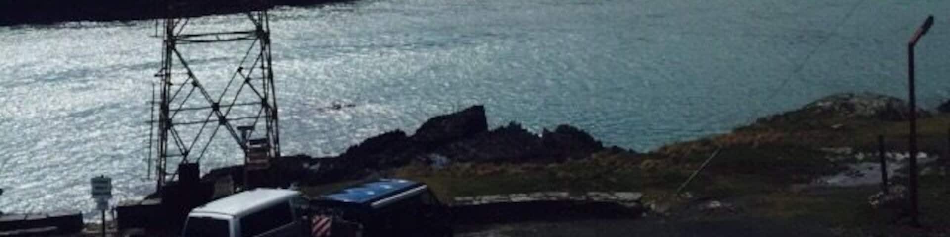 Cable car to Dursy Island. Ireland's only cable car. It's a wild ride in a small wooden car, get blown around by winds high in the air. Only six people live there permanently . This is how they get the sheep to mainland, so you might share a ride with one