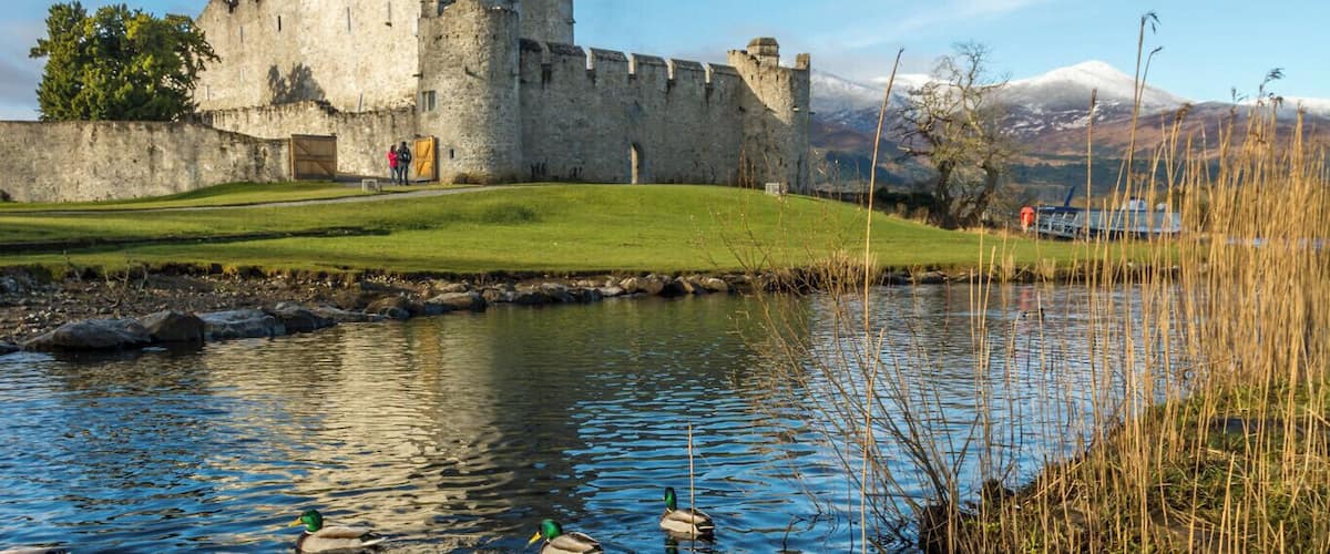 Killarney, what can I say. Always such beauty to discover. Ross Castle:-This Castle may be considered a typical example of the stronghold of an Irish Chieftain during the Middle Ages. The date of its foundation is uncertain but it was probably built in the late 15th century by one of the ODonoghue Ross chieftains. It is surrounded by a fortified bawn, its curtain walls defended by circular flanking towers, two of which remain. Much of the bawn was removed by the time the Barrack building was added on the south side of the castle sometime in the middle of the 18th century. The castle contains 16th and 17th century oak furniture.