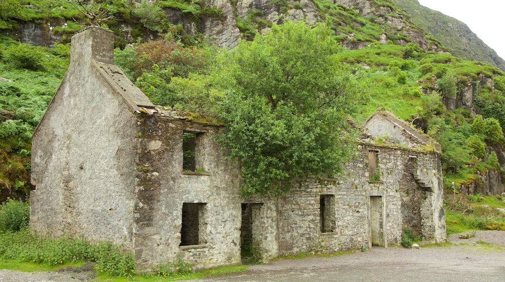 Gap of Dunloe que incluye escenas tranquilas, patrimonio de arquitectura y ruinas de edificios