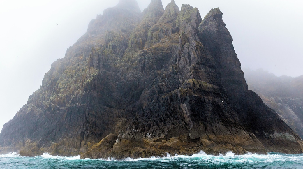 A view of Skellig Michael off the southern coast of Ireland, made famous recently as a filming location in the newest Star Wars trilogy. This sea crag rises 700 feet above the Atlantic and is swarming with puffins. At the top is a series of monastic beehive huts. The island is only accessible by boat during summer months. If you want to do a boat landing to explore the island, be sure to book your tour several months in advance, as it sells out quickly. It's a place to bring a picnic and explore the #GreatOutdoors.