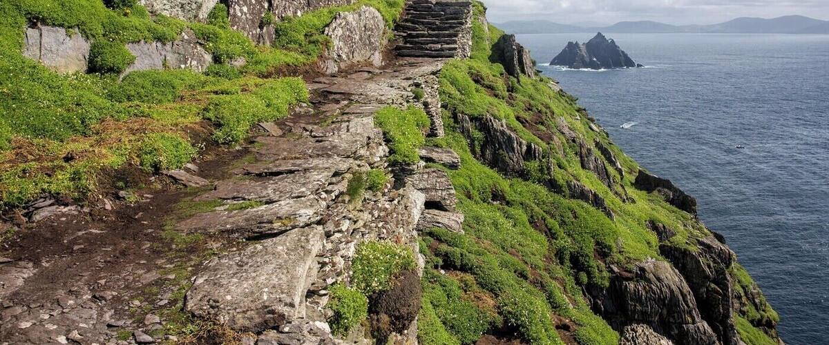Skellig Michael island is a filming location for Star Wars: The Force Awakens. This island is also featured in The Last Jedi, but the actual filming took place nearby on the Dingle Peninsula. This island is a UNESCO World Heritage Site so filming was moved off of the the island to prevent damaging it. A replica of Skellig Michael was "built" on the nearby coast of Ireland.
Visiting this island is one of Ireland's most unique experiences. It takes advance planning in order to get a ticket, but it's worth it. Read how to do it (and what to expect once you are on Skellig Michael) here: https://www.earthtrekkers.com/skellig-michael-ireland-star-wars/ #starwars #thelastjedi