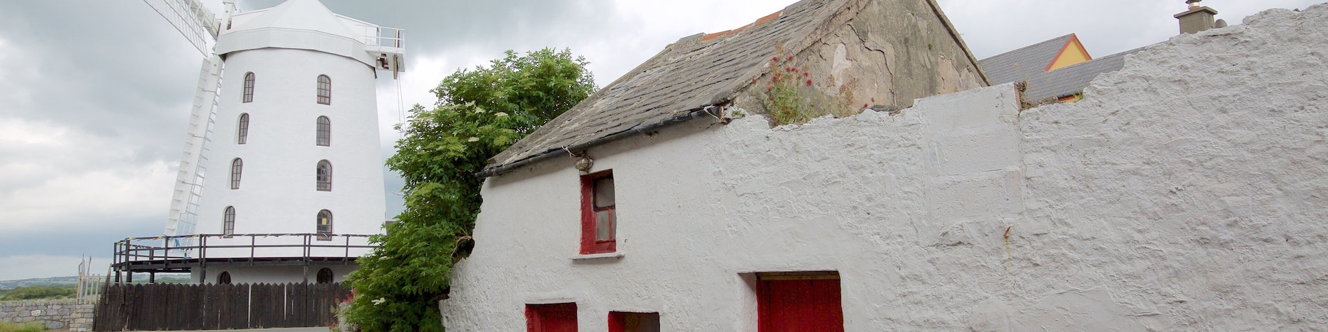 Blennerville Windmill showing heritage elements, a windmill and heritage architecture