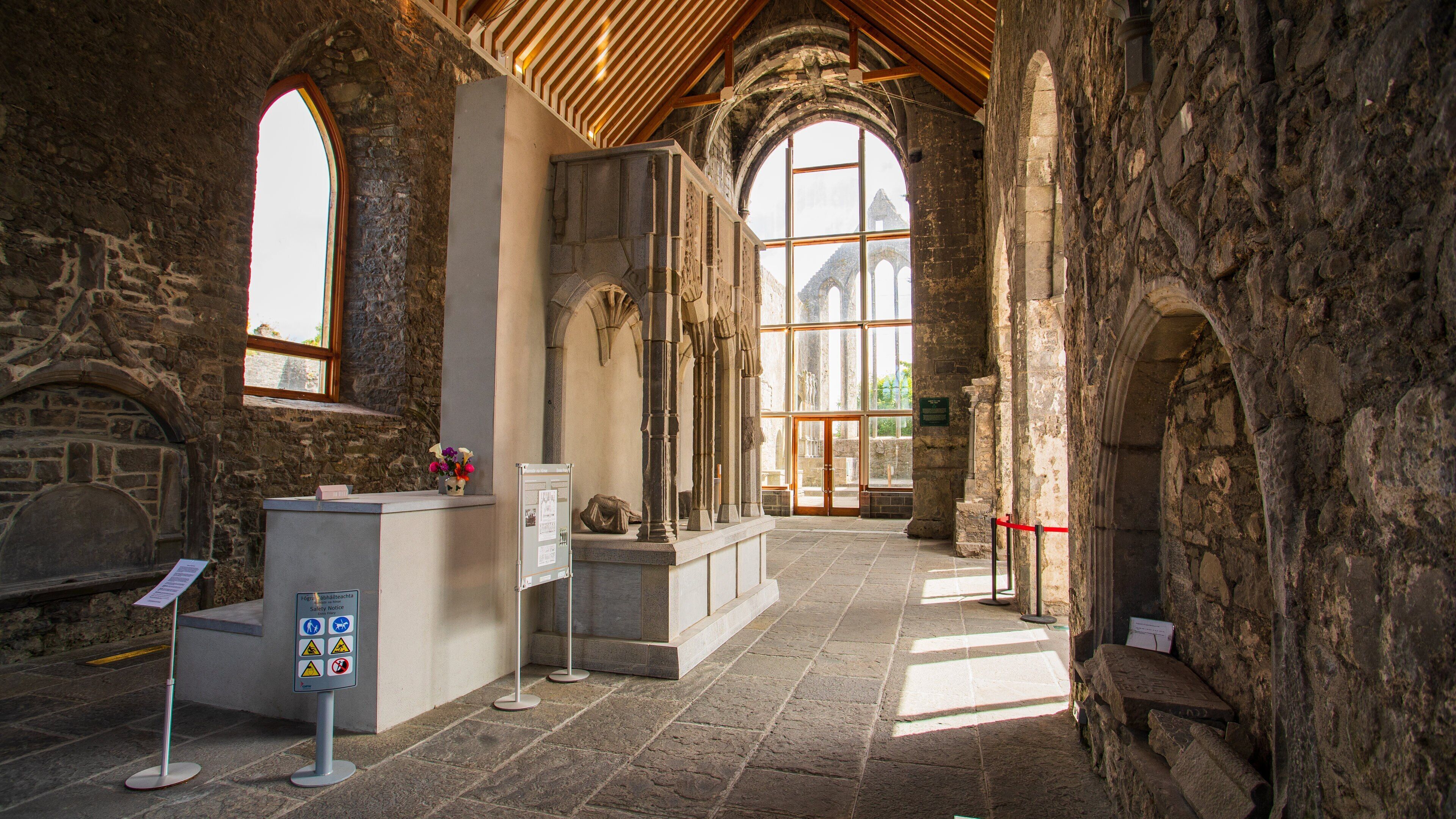 Ennis Friary which includes heritage elements and interior views