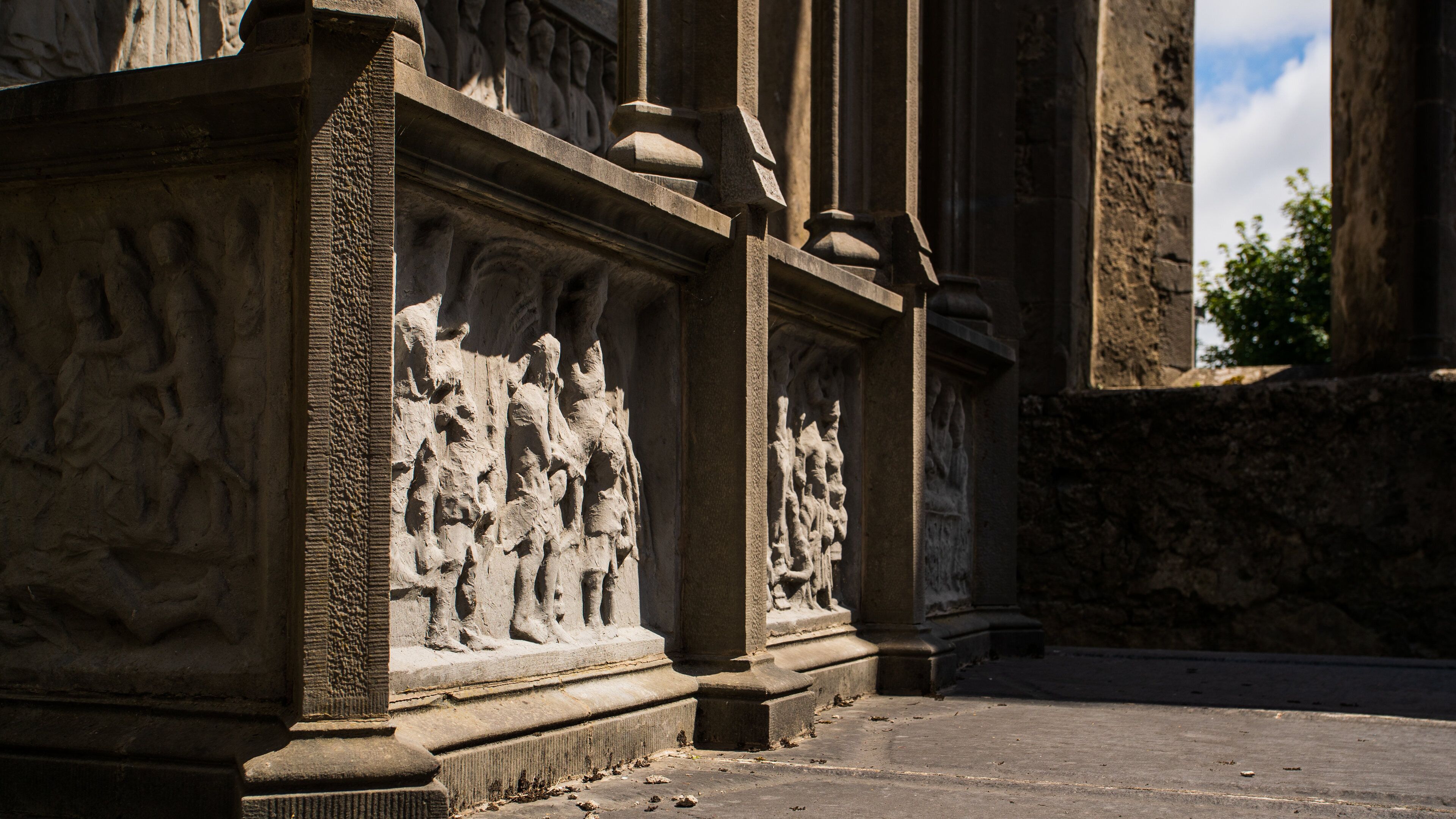 Ennis Friary which includes heritage elements