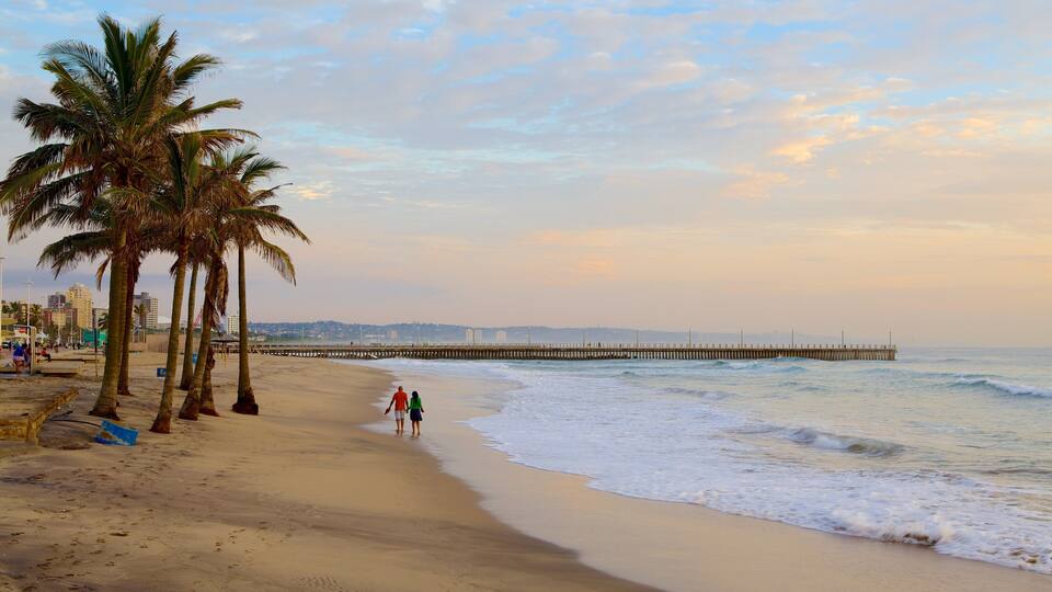 South Beach featuring a sunset, a beach and tropical scenes