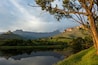 Royal Natal National Park with a view of the Amphitheatre. UKhahlamba Drakensberg Park. KwaZulu Natal. South Africa.