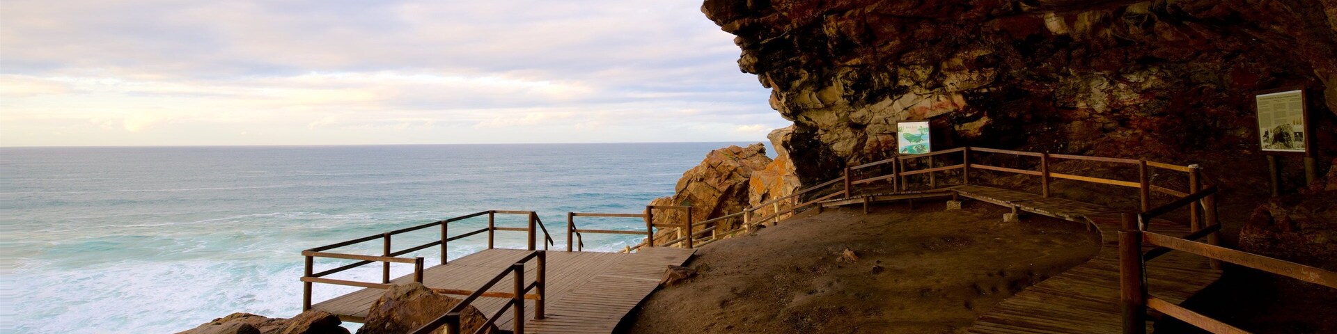 Cape St Blaize Cave which includes general coastal views, caves and rocky coastline