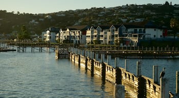 Knysna Quays featuring a bay or harbor and a sunset
