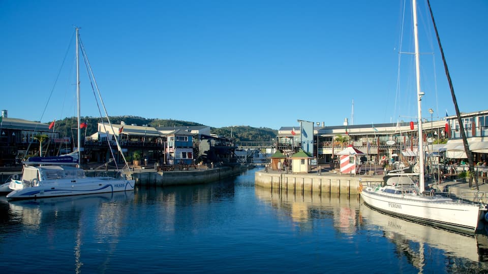 Knysna Quays featuring a bay or harbor, a coastal town and sailing