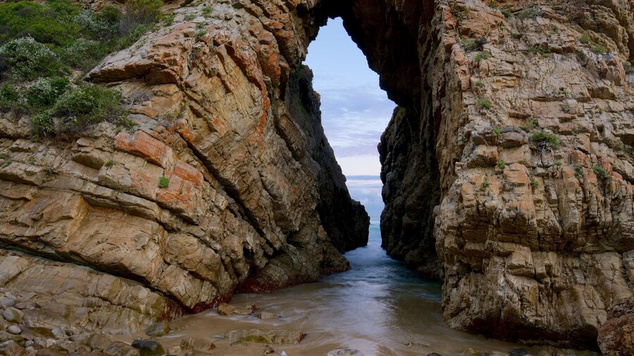 Arch Rock Beach showing rocky coastline