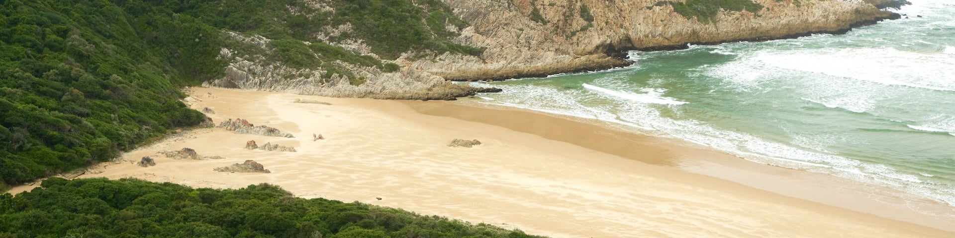 Natures Valley Beach which includes general coastal views, landscape views and rocky coastline