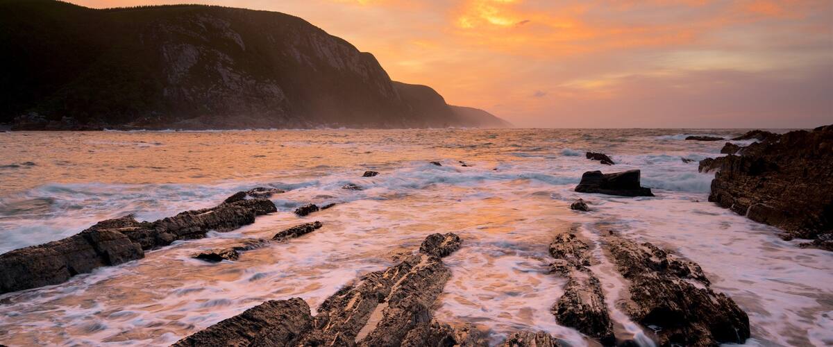 Tsitsikamma National Park showing rocky coastline and surf