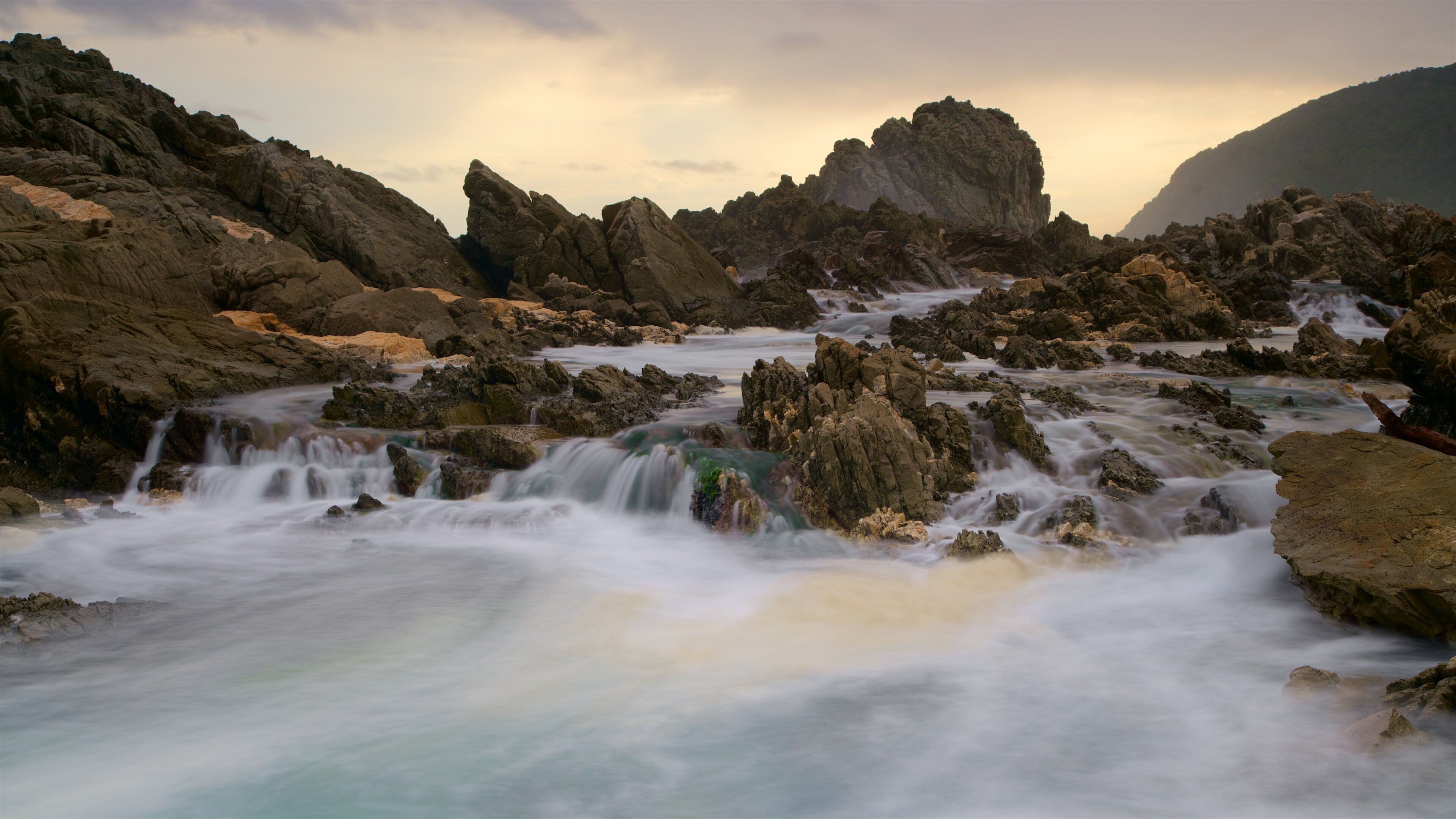 Tsitsikamma National Park showing rugged coastline and waves