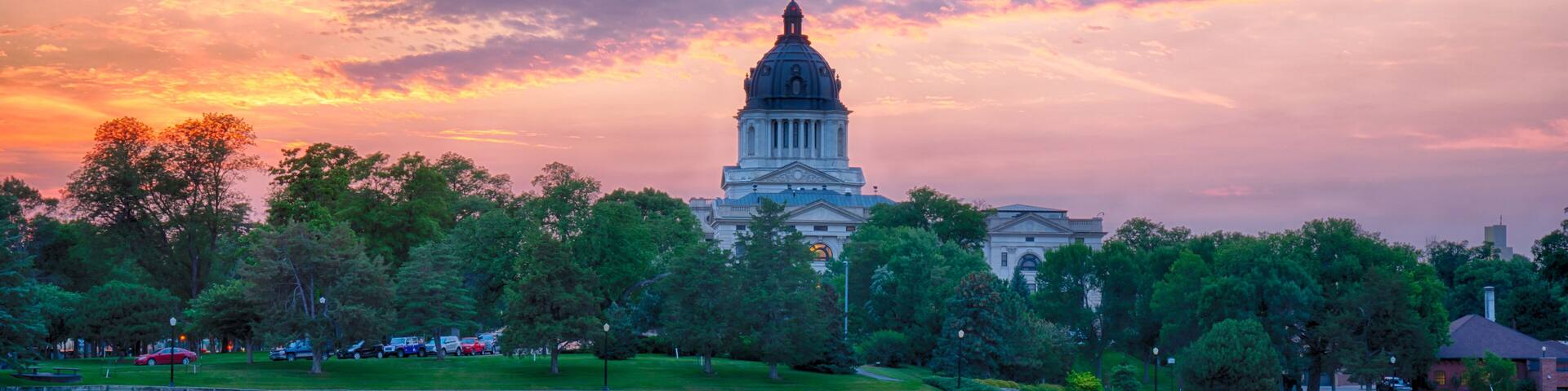 South Dakota Capital Building at Sunset