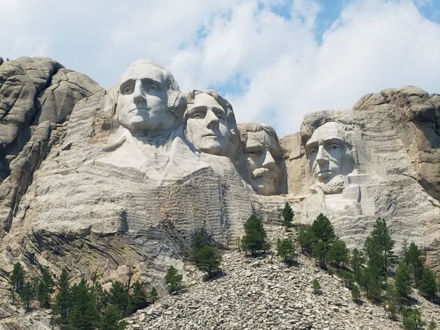 Can't help feeling patriotic. Washington, Jefferson, Roosevelt, Lincoln.