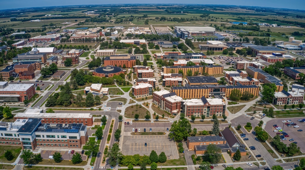 Aerial View of a large University in Brookings, South Dakota