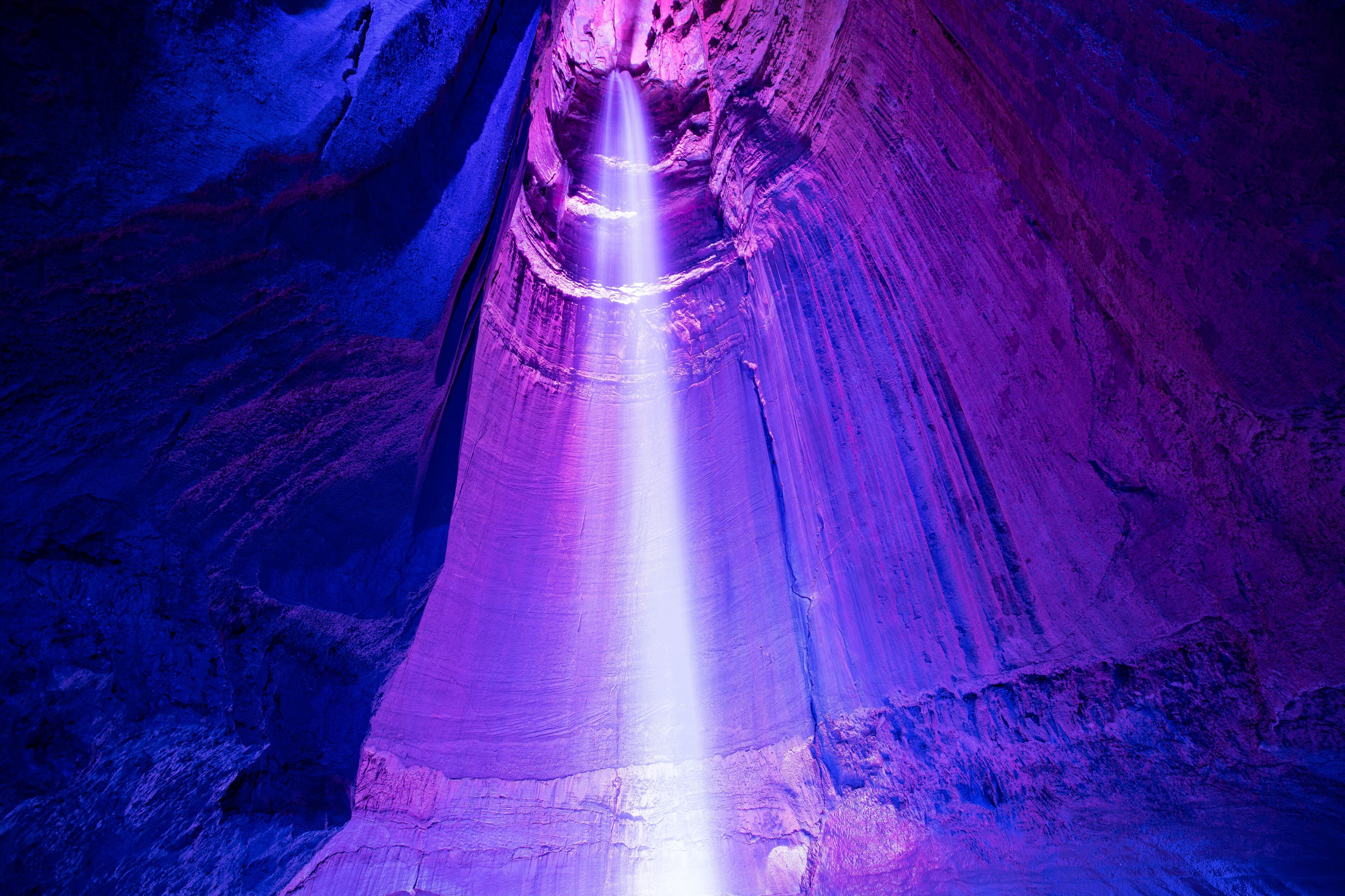 Ruby Falls. Waterfall in cave. Tennessee. USA. 