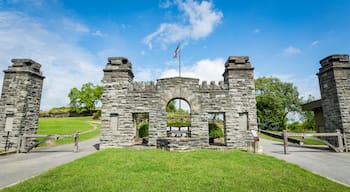Fort Negley Park showing a garden and heritage elements
