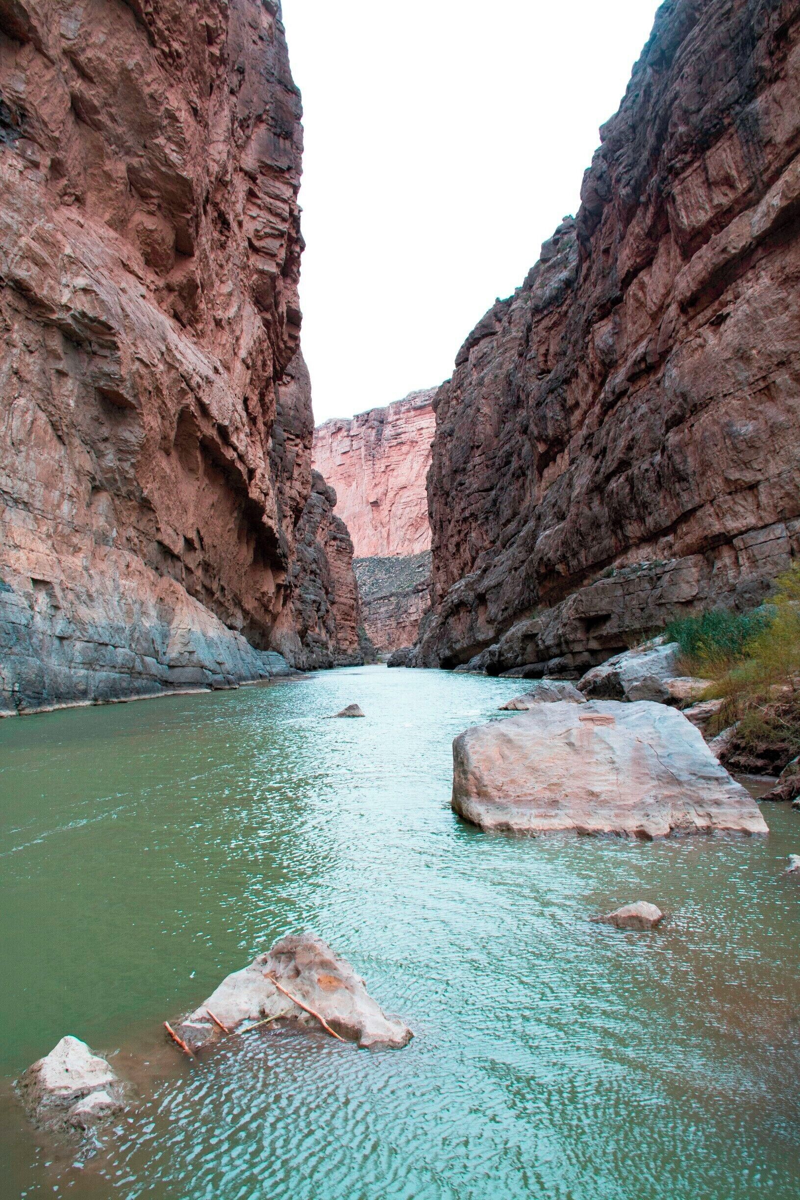Santa Elena Canyon is one of three narrow canyons that the Rio Grande has created in what is now Big Bend National Park, Texas.