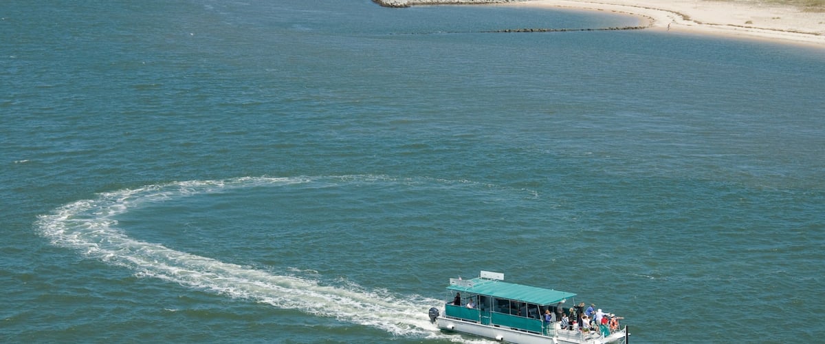 Fort Clinch State Park showing boating, general coastal views and a beach