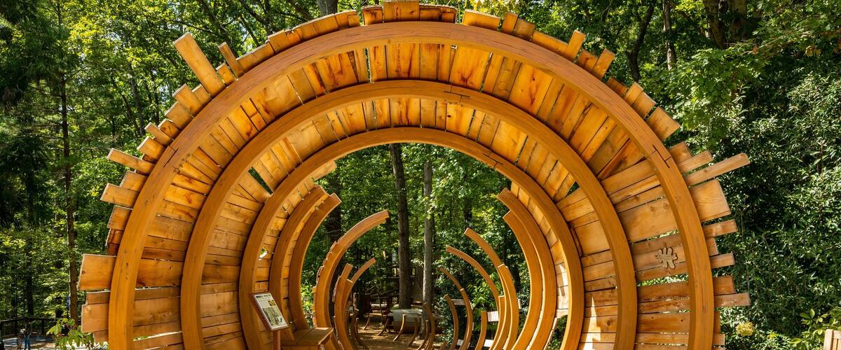 Athens showing outdoor art and a garden