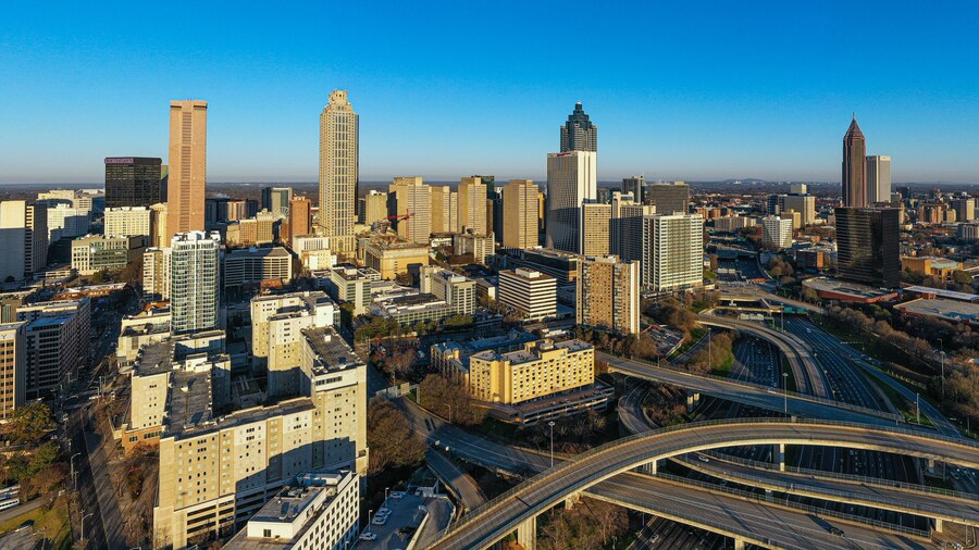 Atlanta, Georgia, USA Skyline Aerial Panorama.
