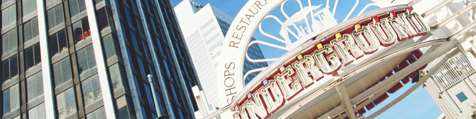 USA, Georgia, Atlanta, Underground Atlanta sign over arch
