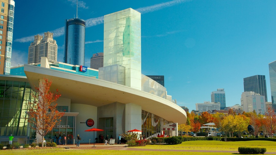 World of Coca Cola featuring skyline, central business district and a skyscraper