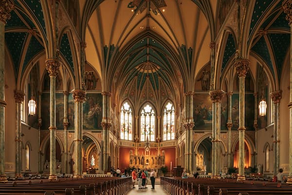 The Cathedral Basilica of St. John the Baptist which includes heritage architecture, interior views and heritage elements