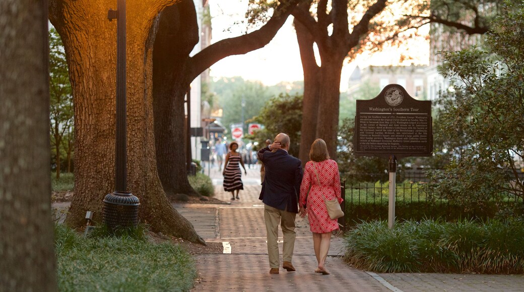 Johnson Square which includes street scenes and signage as well as a couple