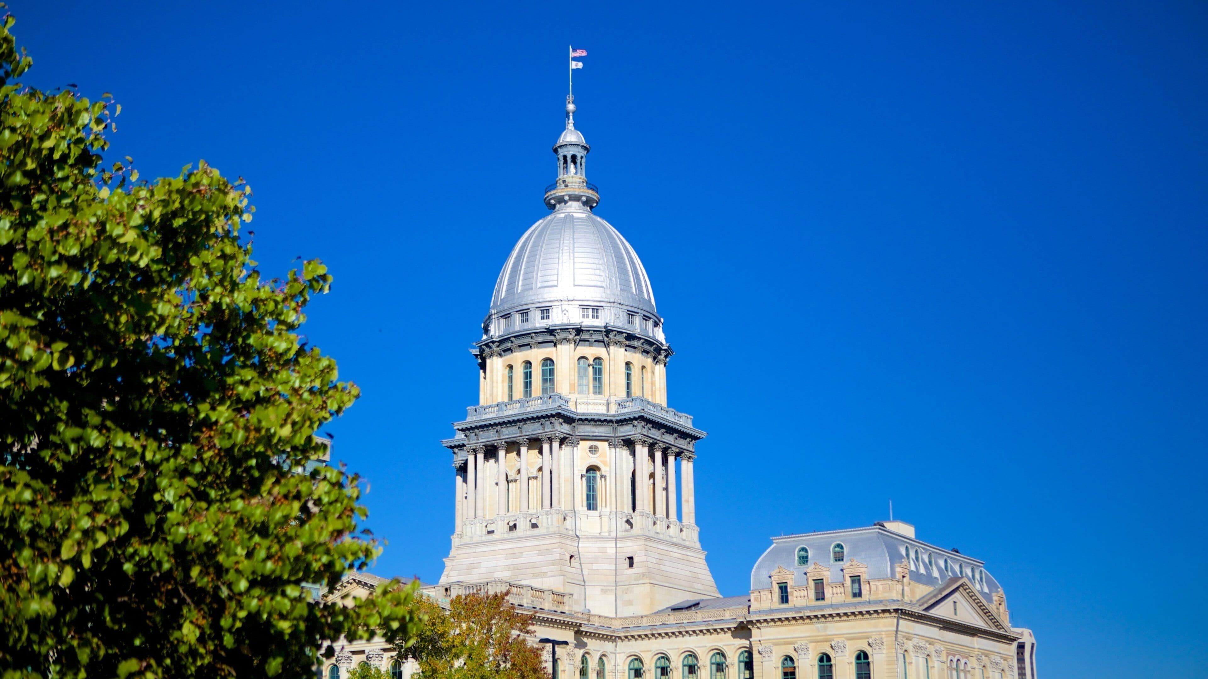 Illinois State Capitol featuring an administrative buidling, heritage elements and heritage architecture