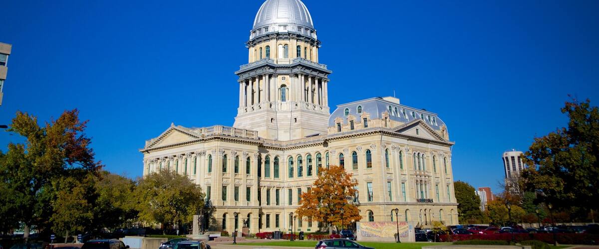 Illinois State Capitol showing heritage architecture, heritage elements and an administrative buidling
