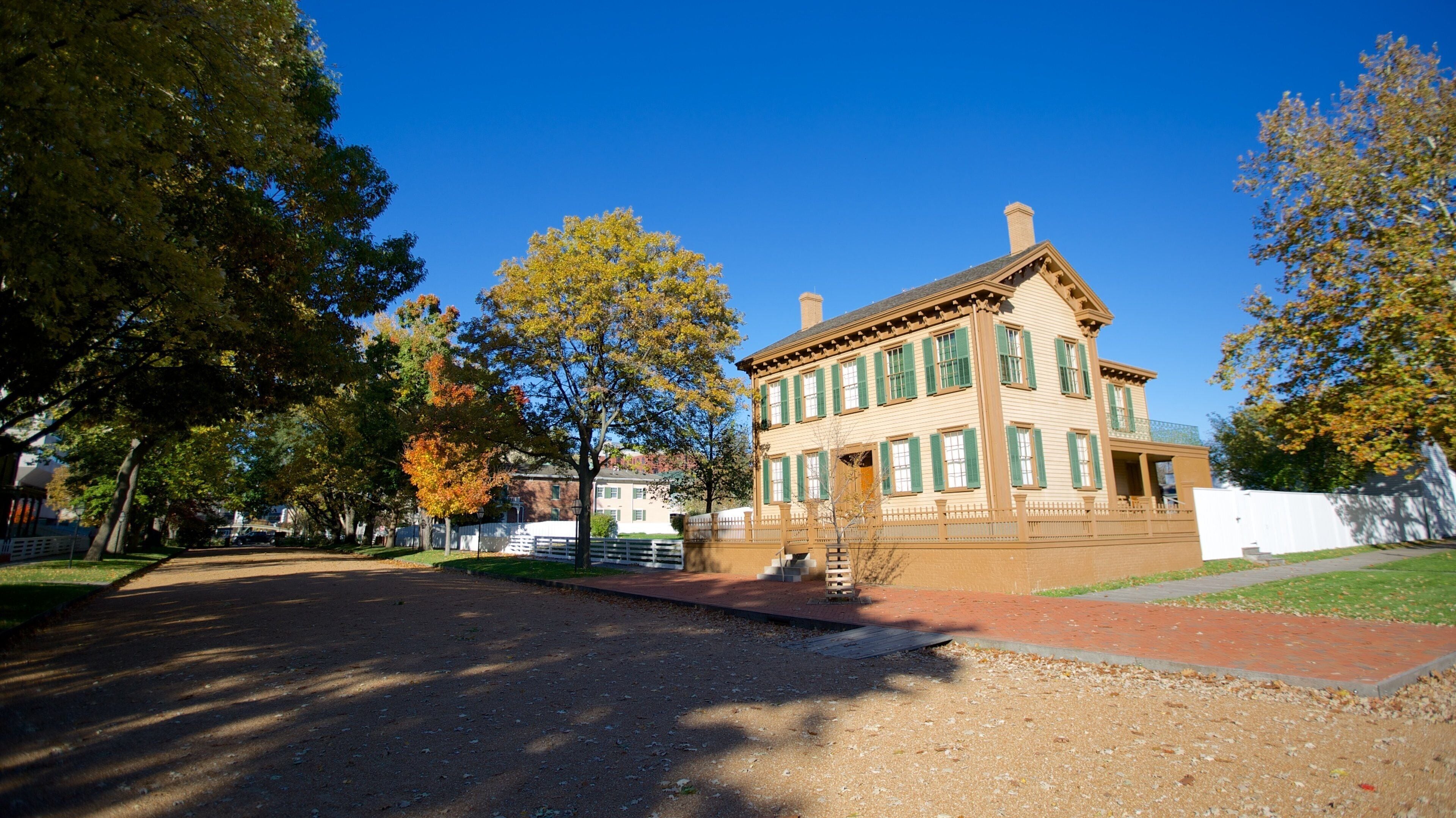 Lincoln Home National Historic Site showing heritage elements and a house