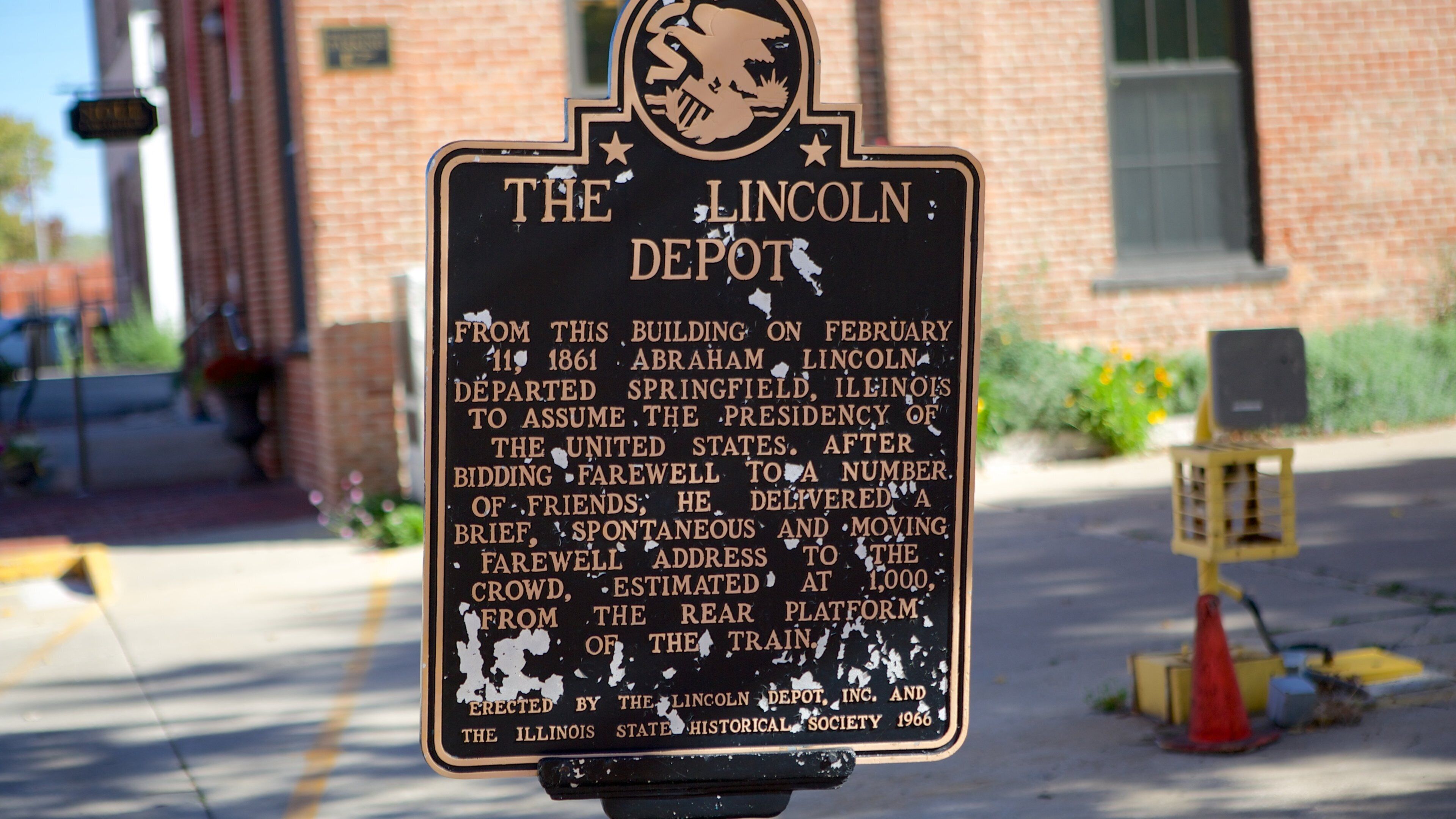 Lincoln Depot featuring signage