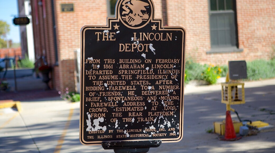 Lincoln Depot featuring signage