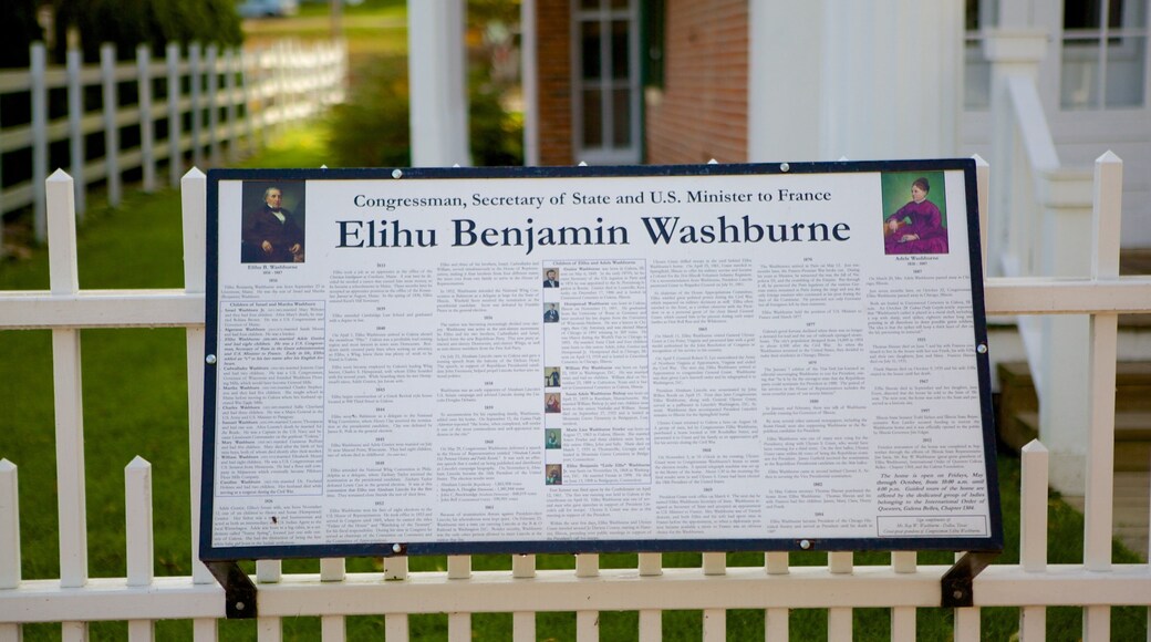 Washburne House Historic Site showing signage