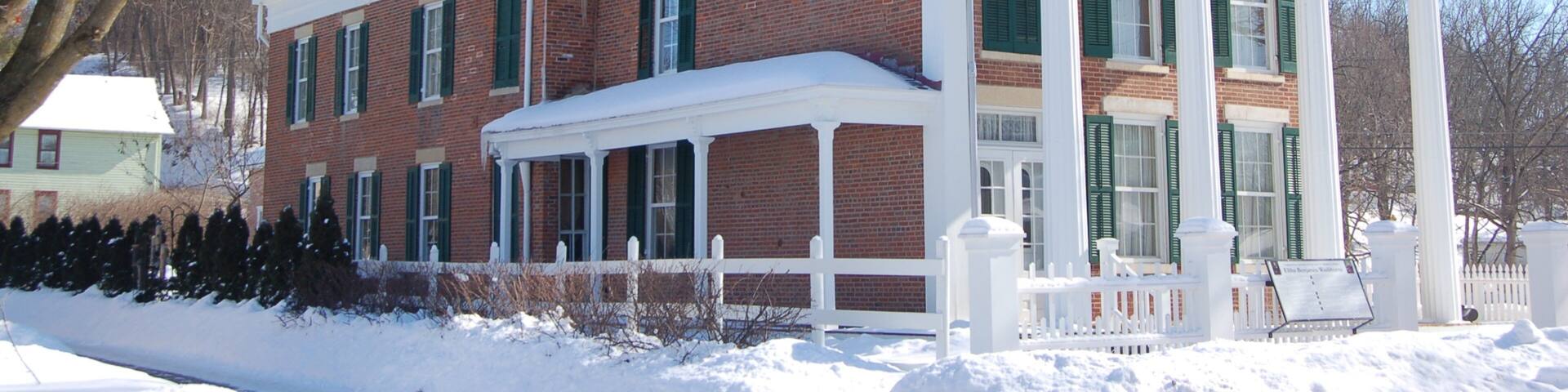 Washburne House Historic Site which includes snow and heritage elements