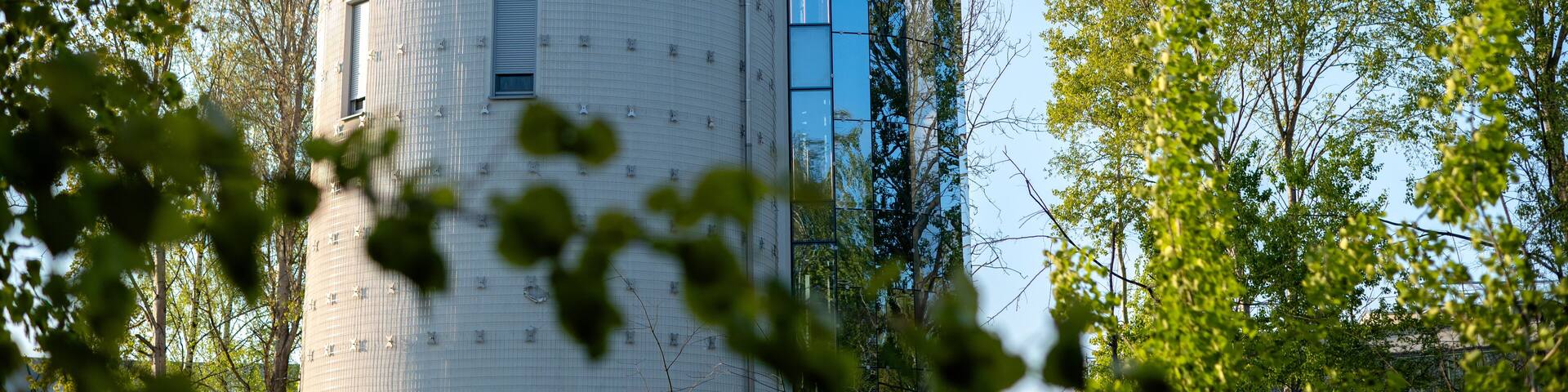 A beautiful astronomical observatory against the sky with clouds.