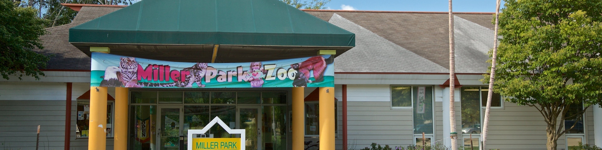 Miller Park Zoo caracterizando sinalização