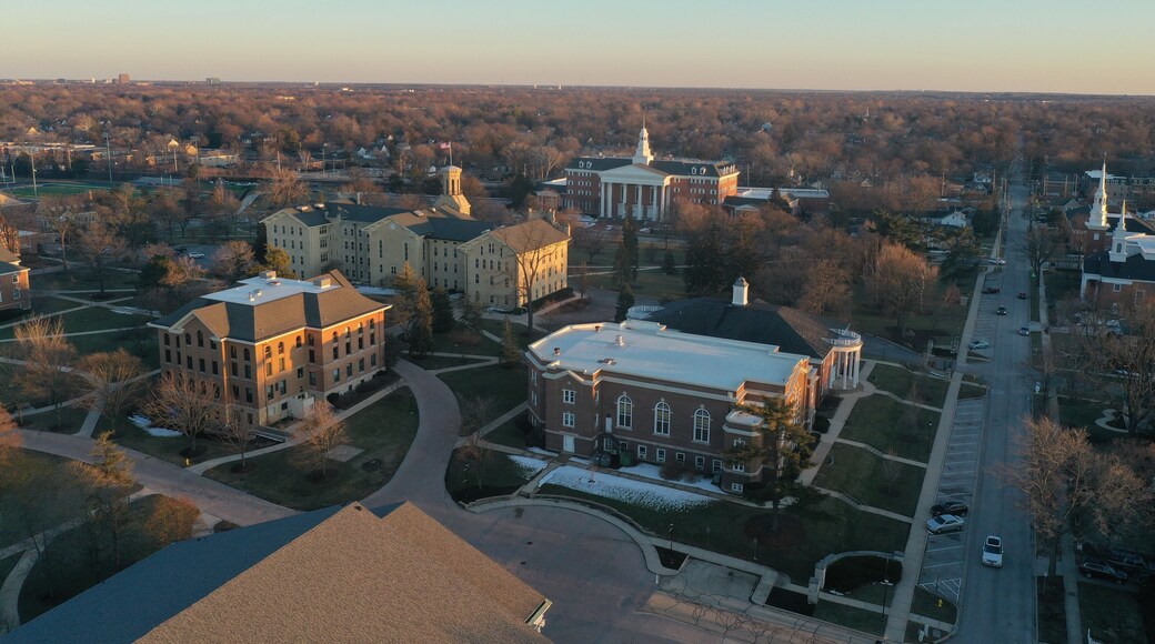 Aerial view of Wheaton College Campus