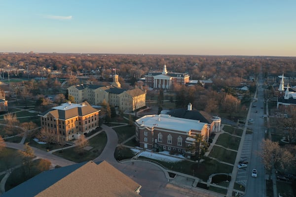 Aerial view of Wheaton College Campus