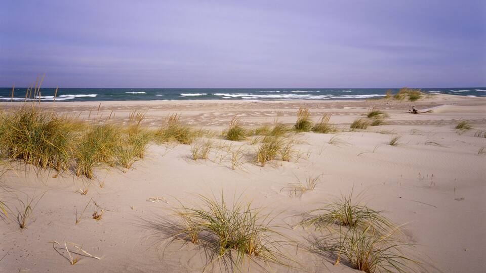 BGGWKA INDIANA - Sand along the shore of Lake Michigan in Indiana Dunes National Lakeshore.