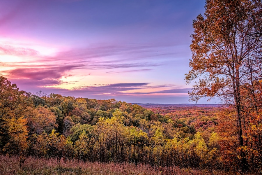 Sunset view from one of the many vistas in Brown County State Park.
