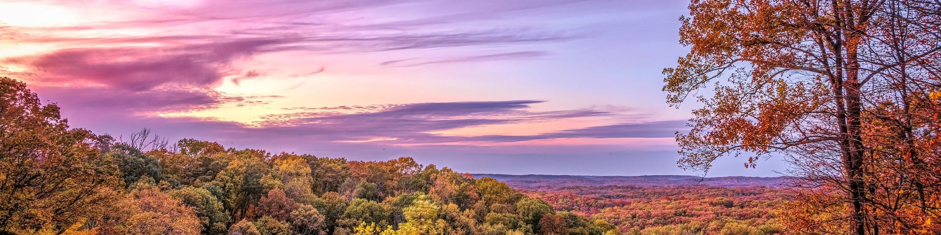 Sunset view from one of the many vistas in Brown County State Park.