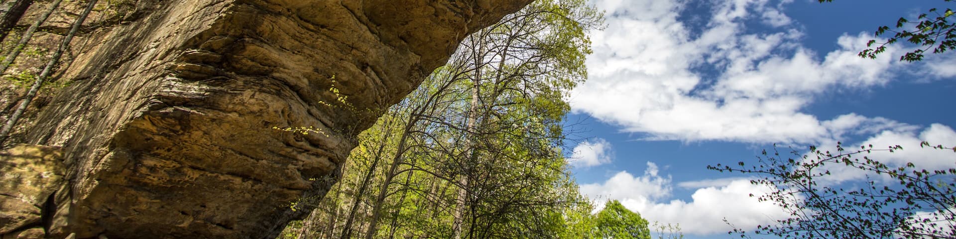 Natural Bridge Stone Arch. Visitors to Natural Bridge State Park can ride a skylift to view and walk across the sandstone arch.